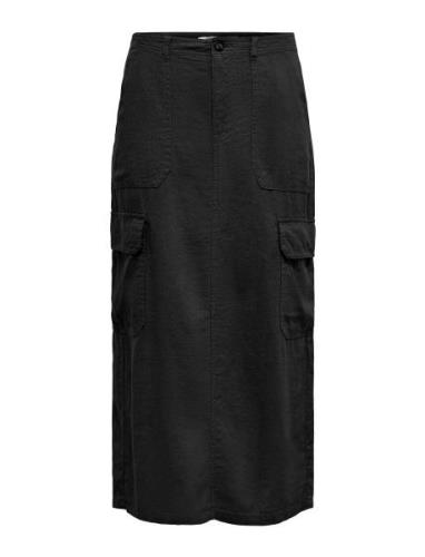 Onlmalfy-Caro Linen Long Skirt Pnt Pitkä Hame Black ONLY