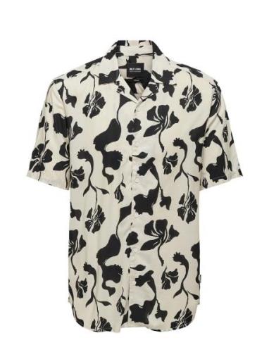 Onsdash Life Reg Visc Aop Ss Shirt Noos Tops Shirts Short-sleeved Crea...