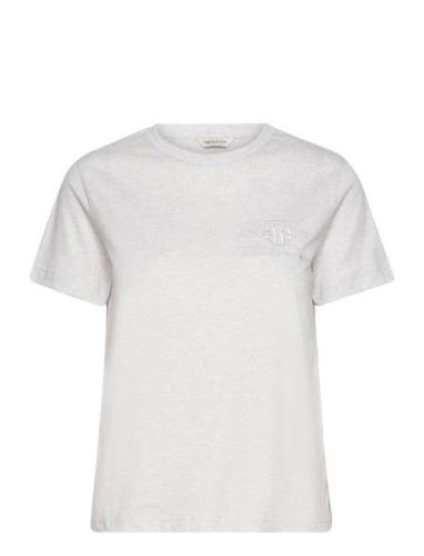 Reg Tonal Shield Ss T-Shirt Tops T-shirts & Tops Short-sleeved Grey GA...