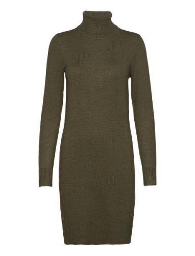 U6801, Milasz Rollneck Dress Polvipituinen Mekko Green Saint Tropez