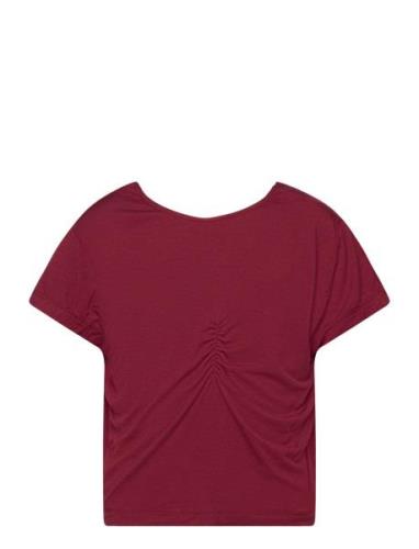 Viscose T-Shirt Tops T-shirts Short-sleeved Burgundy Rosemunde Kids