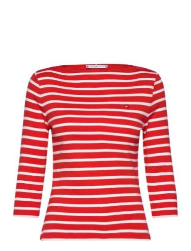 Slim Cody Boat-Nk 3/4Slv Tops T-shirts & Tops Long-sleeved Red Tommy H...