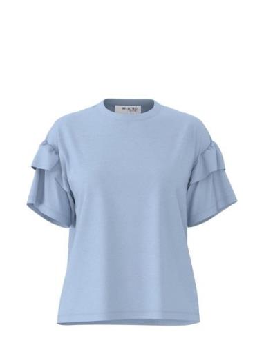 Slfrylie Ss Florence Tee M Noos Tops T-shirts & Tops Short-sleeved Blu...