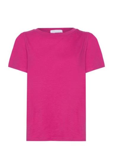 T-Shirt With Pleats Tops T-shirts & Tops Short-sleeved Pink Coster Cop...