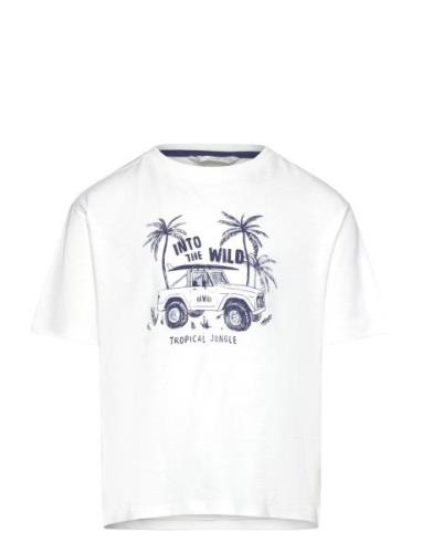 Surf Printed T-Shirt Tops T-shirts Short-sleeved White Mango