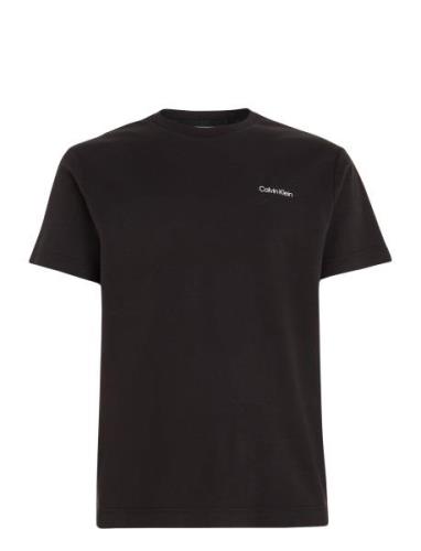Micro Logo Interlock T-Shirt Tops T-shirts Short-sleeved Black Calvin ...