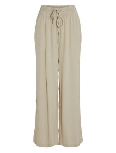 Vipricil Rw Pant - Noos Bottoms Trousers Wide Leg Beige Vila