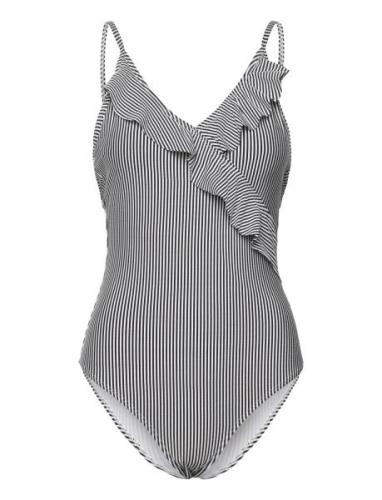 Striba Bly Frill Swimsuit Uimapuku Uima-asut Navy Becksöndergaard