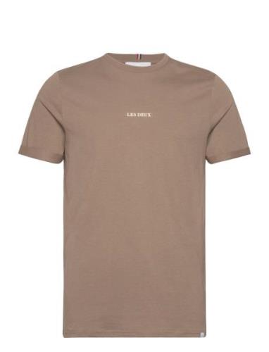 Lens T-Shirt Tops T-shirts Short-sleeved Brown Les Deux