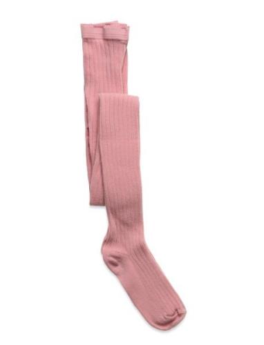 Cotton Rib Tights Sukkahousut Pink Mp Denmark