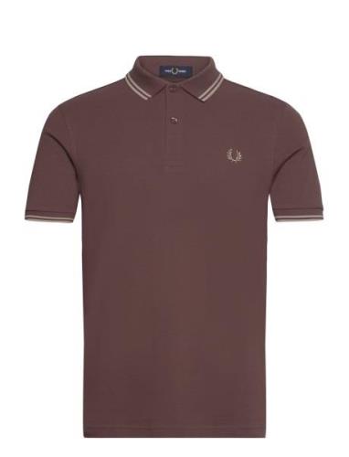 Twin Tipped Fp Shirt Tops Polos Short-sleeved Brown Fred Perry