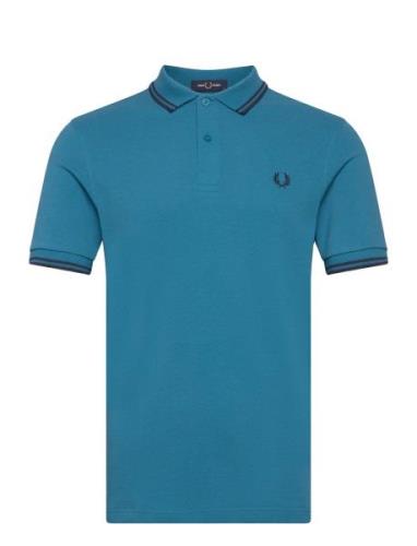 Twin Tipped Fp Shirt Tops Polos Short-sleeved Blue Fred Perry