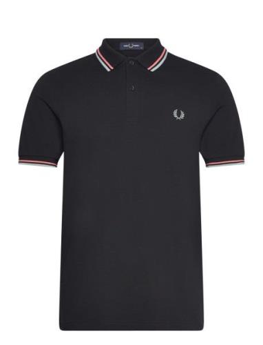 Twin Tipped Fp Shirt Tops Polos Short-sleeved Black Fred Perry