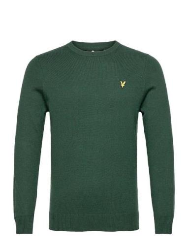 Cotton Merino Crew Jumper Tops Knitwear Round Necks Green Lyle & Scott