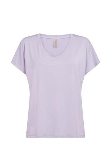 Sc-Marica Tops T-shirts & Tops Short-sleeved Purple Soyaconcept