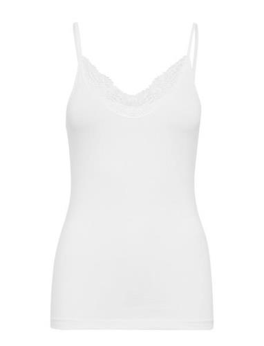 Vminge Lace Singlet Jrs Noos Tops T-shirts & Tops Sleeveless White Ver...
