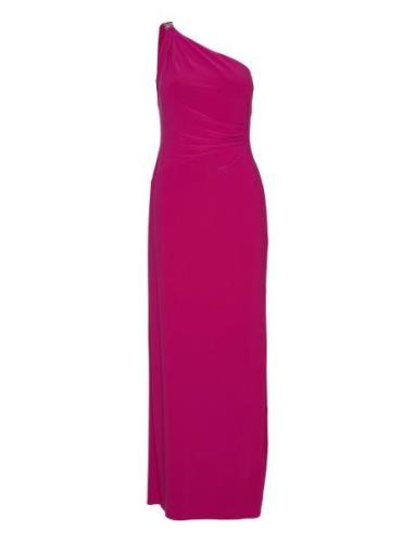Jersey -Shoulder Gown Maksimekko Juhlamekko Pink Lauren Ralph Lauren