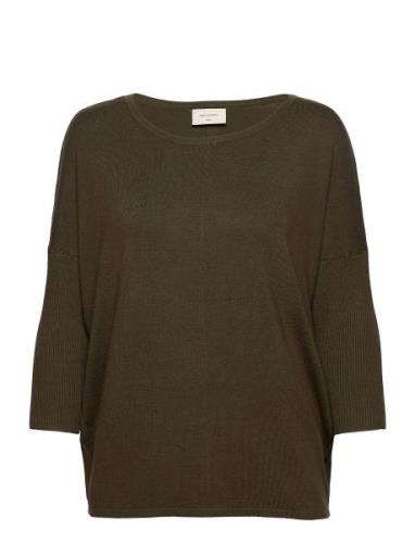 Fqj -Pu Tops Knitwear Jumpers Khaki Green FREE/QUENT