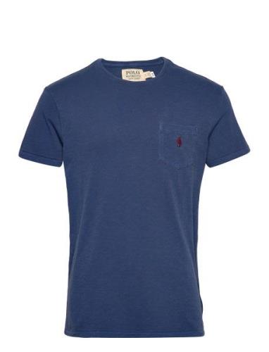Custom Slim Fit Jersey Pocket T-Shirt Tops T-shirts Short-sleeved Blue...
