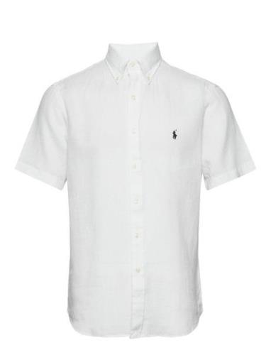 Custom Fit Linen Shirt Tops Shirts Short-sleeved White Polo Ralph Laur...