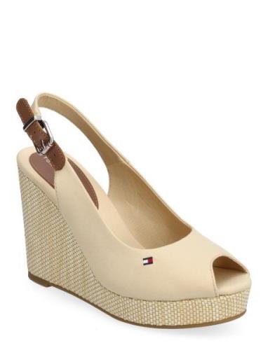 Iconic Elena Sling Back Wedge Korolliset Sandaalit Espadrillot Beige T...