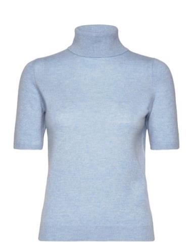 Turtleneck T-Shirt Tops Knitwear Turtleneck Blue Davida Cashmere