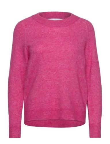 Slflulu Ls Knit O-Neck B Noos Tops Knitwear Jumpers Pink Selected Femm...
