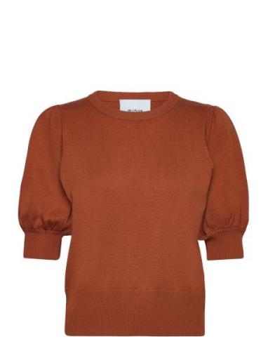 Liva Strik T-Shirt Tops Knitwear Jumpers Brown Minus