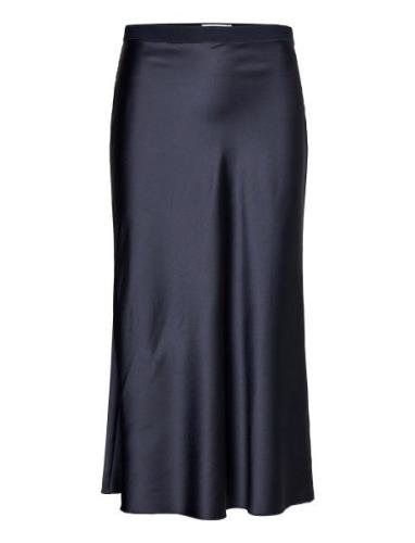 Hana Satin Skirt Designers Knee-length & Midi Blue Ahlvar Gallery