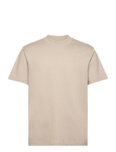 Slhcolman Ss O-Neck Tee Noos Tops T-shirts Short-sleeved Beige Selecte...