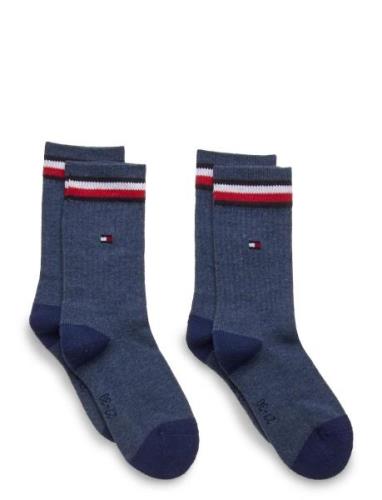 Th Kids Iconic Sports Sock 2P Sukat Blue Tommy Hilfiger