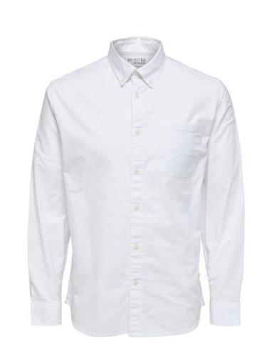 Slhregrick-Ox Flex Shirt Ls S Tops Shirts Casual White Selected Homme