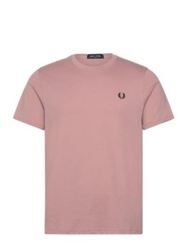 Crew Neck T-Shirt Tops T-shirts Short-sleeved Pink Fred Perry