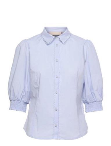 Chillykb Blouse Tops Blouses Short-sleeved Blue Karen By Simonsen