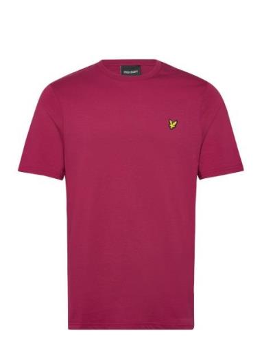 Plain T-Shirt Tops T-shirts Short-sleeved Burgundy Lyle & Scott