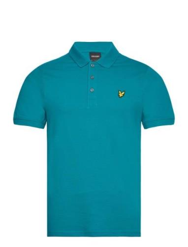 Plain Polo Shirt Tops Polos Short-sleeved Blue Lyle & Scott