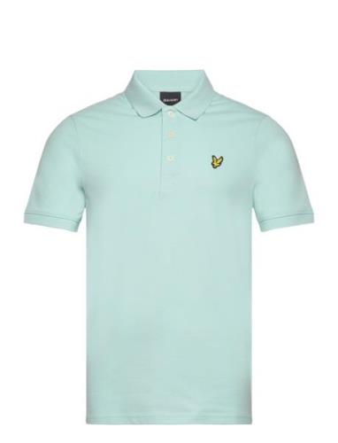 Plain Polo Shirt Tops Polos Short-sleeved Blue Lyle & Scott