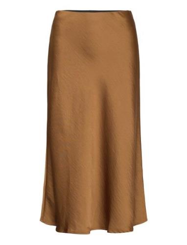 Yaspastella Hw Midi Skirt - Ca Polvipituinen Hame Brown YAS
