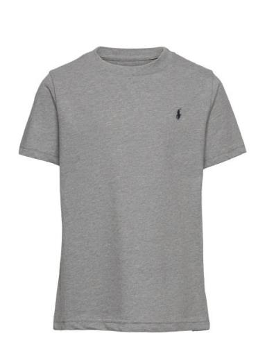 Cotton Jersey Crewneck Tee Tops T-shirts Short-sleeved Grey Ralph Laur...