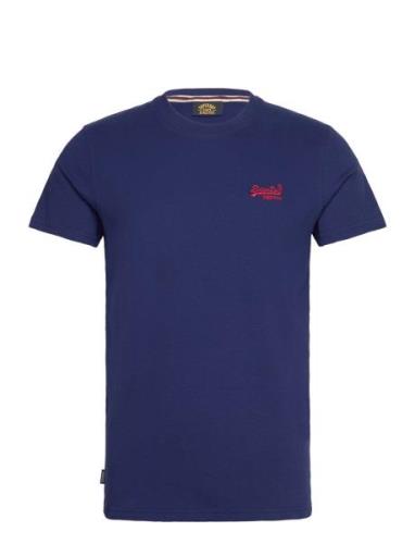 Essential Logo Emb Tee Tops T-shirts Short-sleeved Blue Superdry