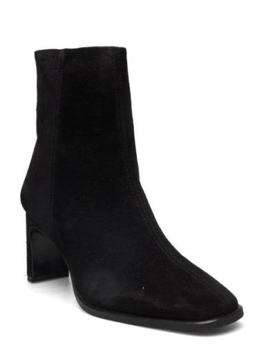Bootie - Block Heel - With Zippe Shoes Boots Ankle Boots Ankle Boots W...