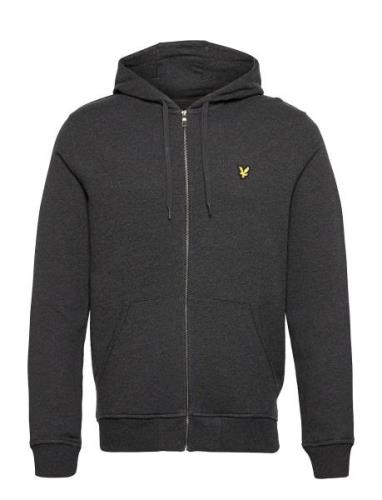 Zip Through Hoodie Tops Sweat-shirts & Hoodies Hoodies Grey Lyle & Sco...