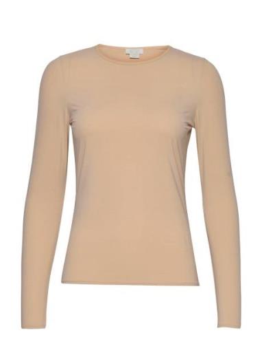 Melanie Blouse Tops T-shirts & Tops Long-sleeved Beige Notes Du Nord