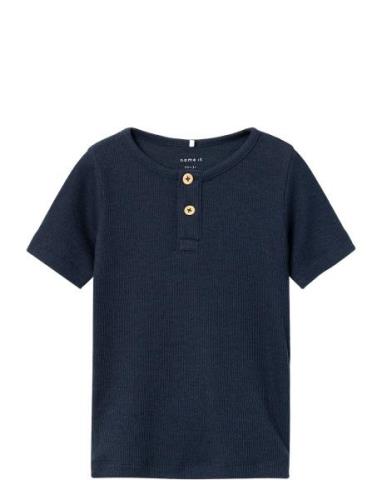 Nmmkab Ss Top Noos Tops T-shirts Short-sleeved Navy Name It