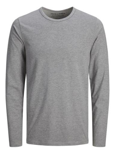 Jjebasic O-Neck Tee L/S Noos Tops T-shirts Long-sleeved Grey Jack & J ...