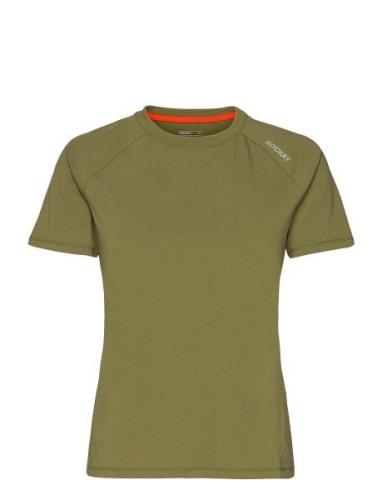 Women's 20Four7 Tee Sport T-shirts & Tops Short-sleeved Khaki Green Ro...