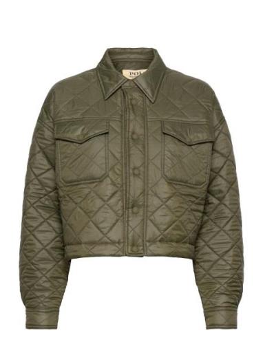Water-Repellant Cropped Quilted Jacket Tikkitakki Green Polo Ralph Lau...