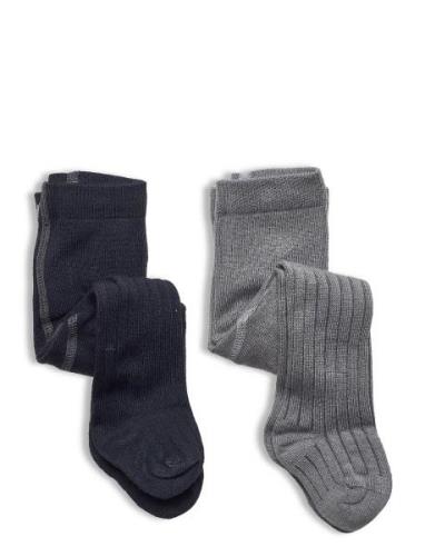 Stocking - Bamboo Rib Sukkahousut Grey Minymo