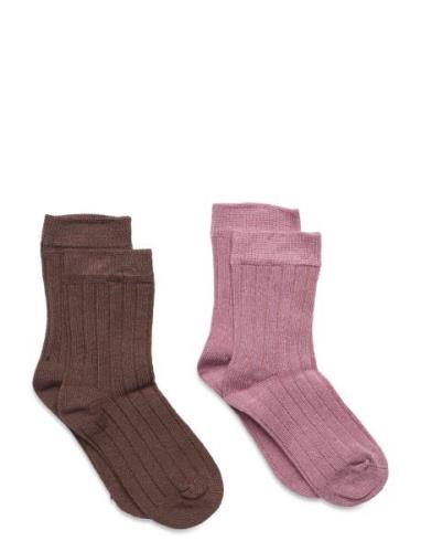 Ankle Sock - Rib Sukat Multi/patterned Minymo