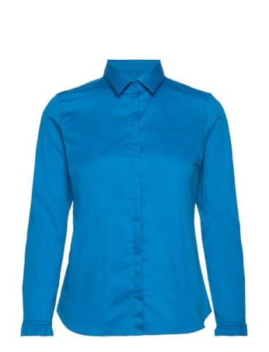 Mattie Flip Shirt Tops Shirts Long-sleeved Blue MOS MOSH